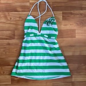 Hobie Green White Stripe Tankini Size Small